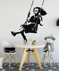 Banksy Girl Swing Wall Sticker