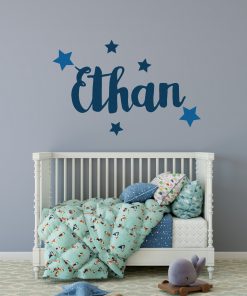 personalised name and stars wall sticker