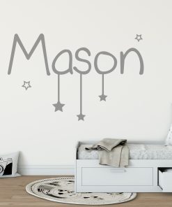 name with hanging stars wall sticker